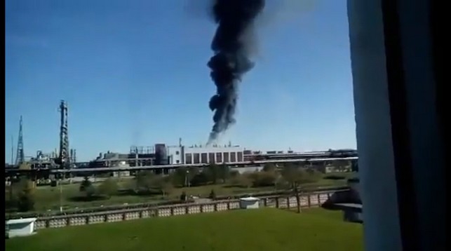 Пажар на заводзе "Палімір" у Наваполацку