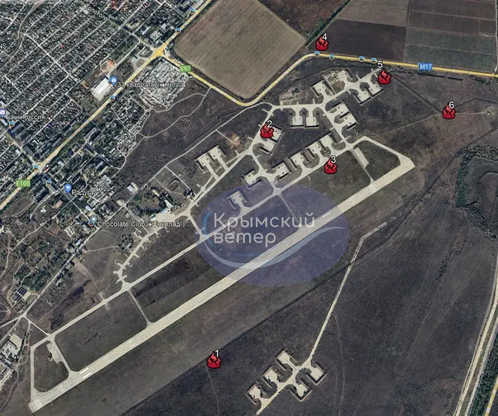 В Крыму снова взрывы — местные пишут о пожаре в районе военного аэродрома