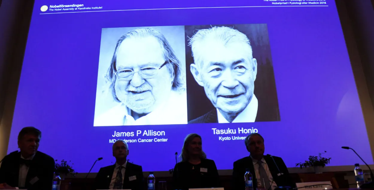 Джэймс Алісан і Тасуку Хондзё — лаўрэаты Нобелеўскай прэміі па медыцыне