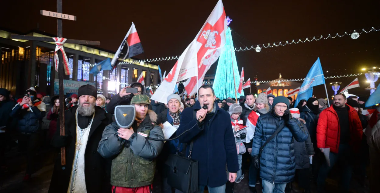Павел Северинец во главе протестующих / Еврорадио​