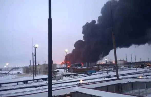 Пажар на нафтазаводзе ў Разані
