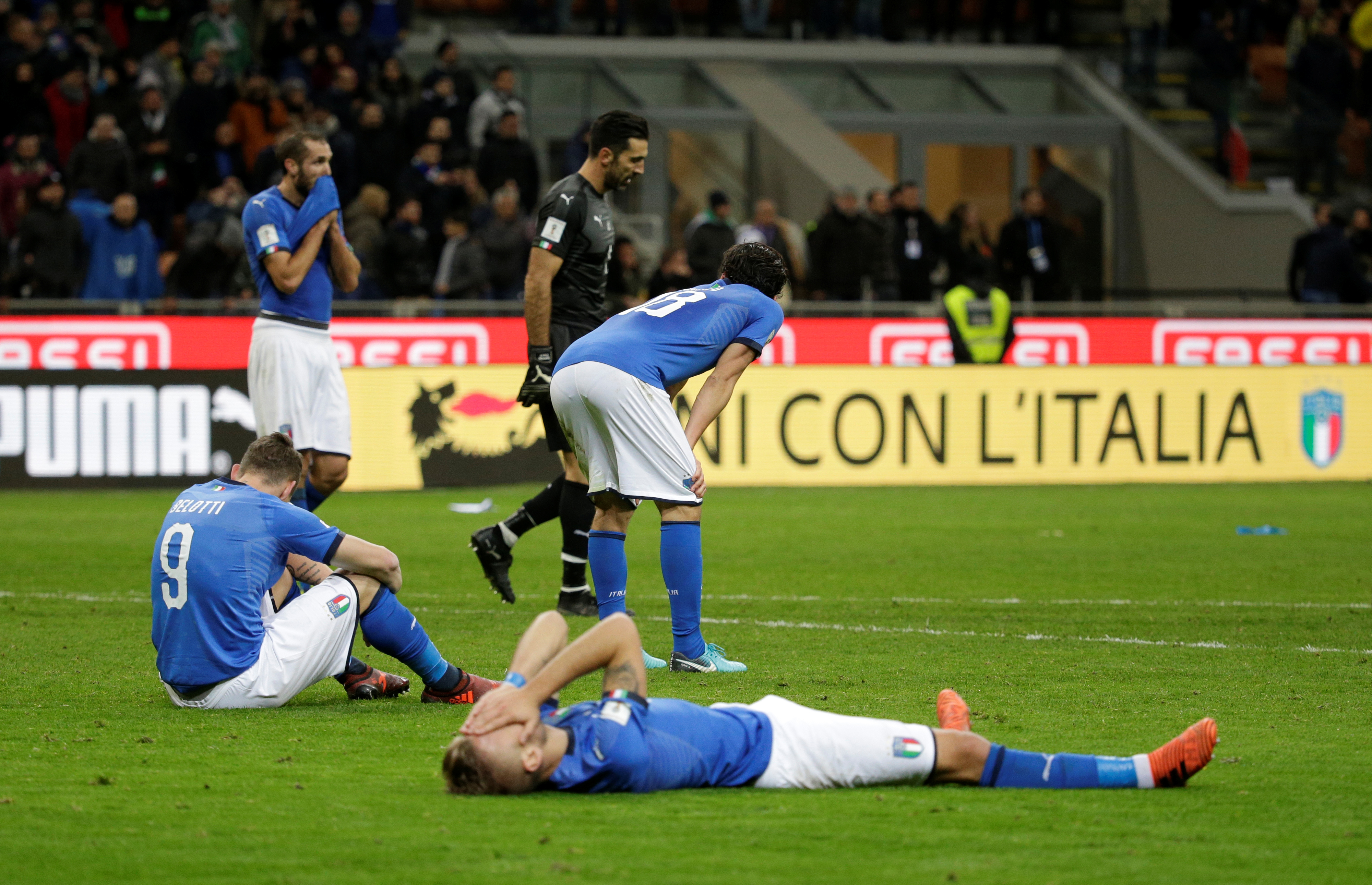 Страты эканомікі Італіі з-за няўдачы футбольнай зборнай ацанілі на 1 млрд еўра