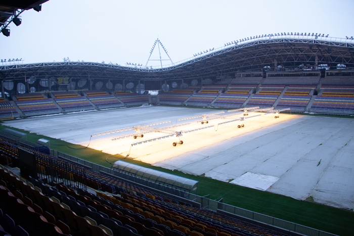 Як выглядае газон "Барысаў-Арэны" за некалькі дзён да матчу БАТЭ — "Арсенал"