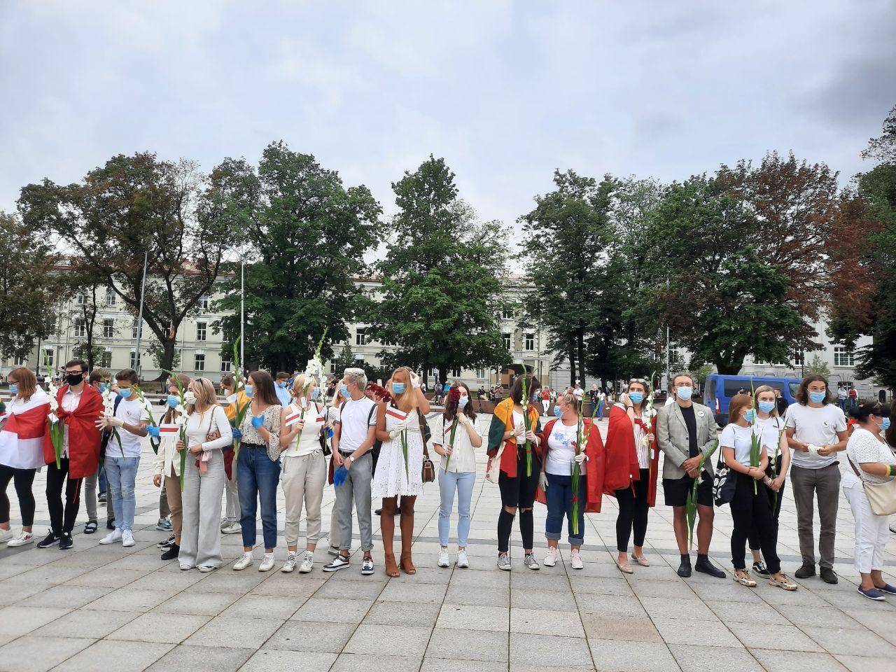 От Вильнюса до границы: литовцы поддержали белорусов, став в цепь солидарности