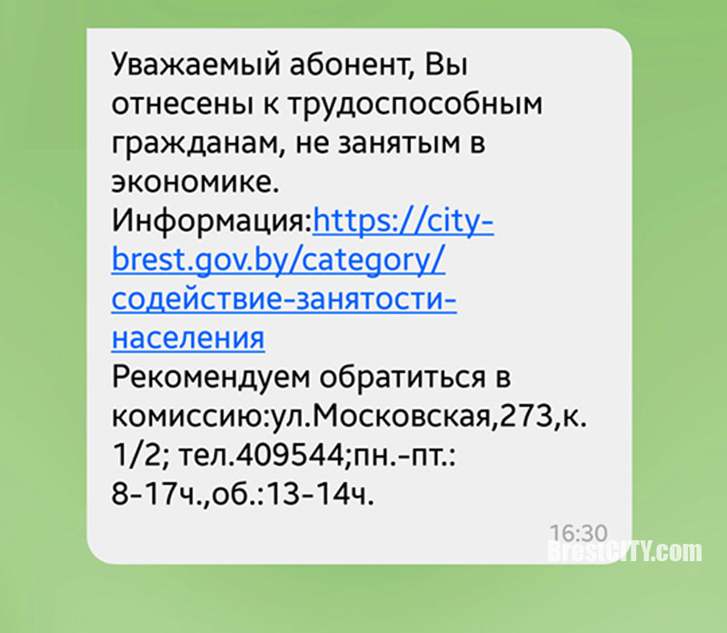 "Дармаеды" ў Беларусі пачалі атрымліваць SMS (фотафакт)