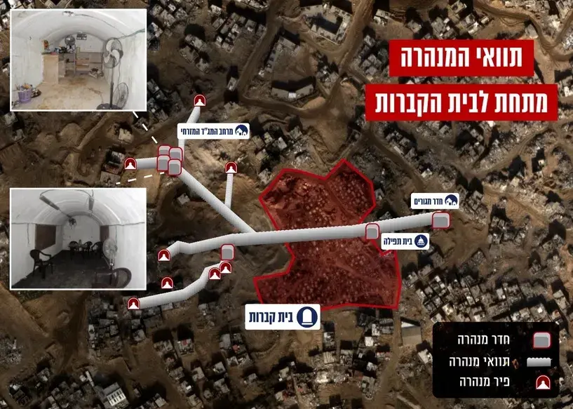 У сектары Газа падземны комплекс ХАМАС упершыню выявілі пад могілкамі