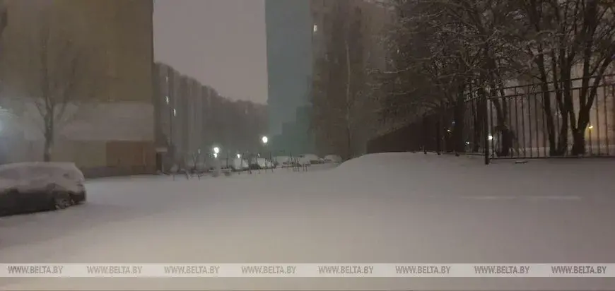 На працягу дня снег будзе амаль па ўсёй Беларусі 