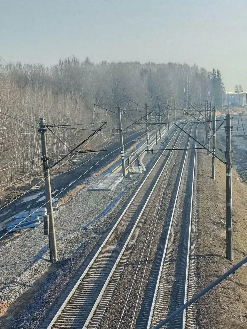 Как идёт стройка железнодорожной ветки в аэропорт. Фотофакт