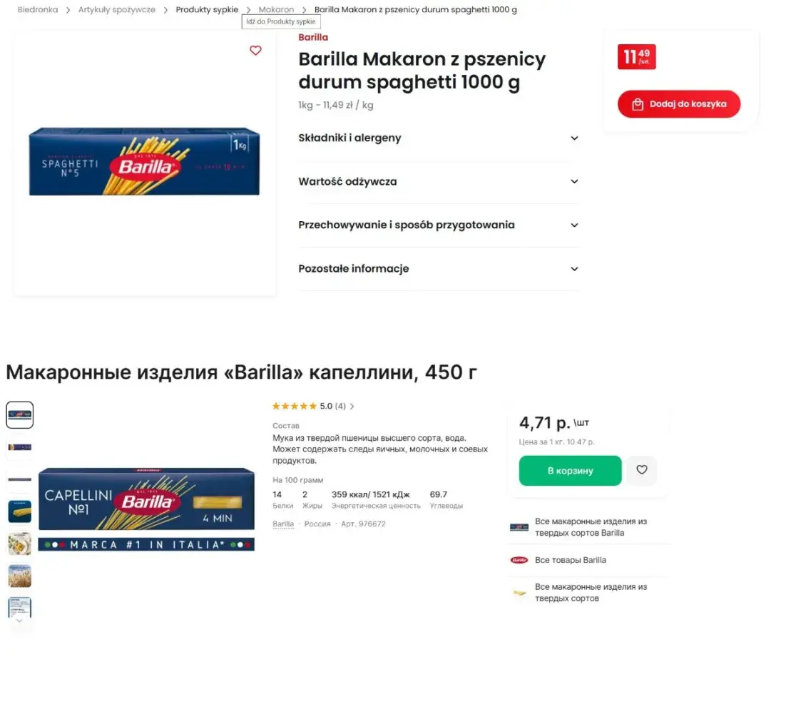 Продукты в магазинах: что дешевле в Польше, а что — в Беларуси