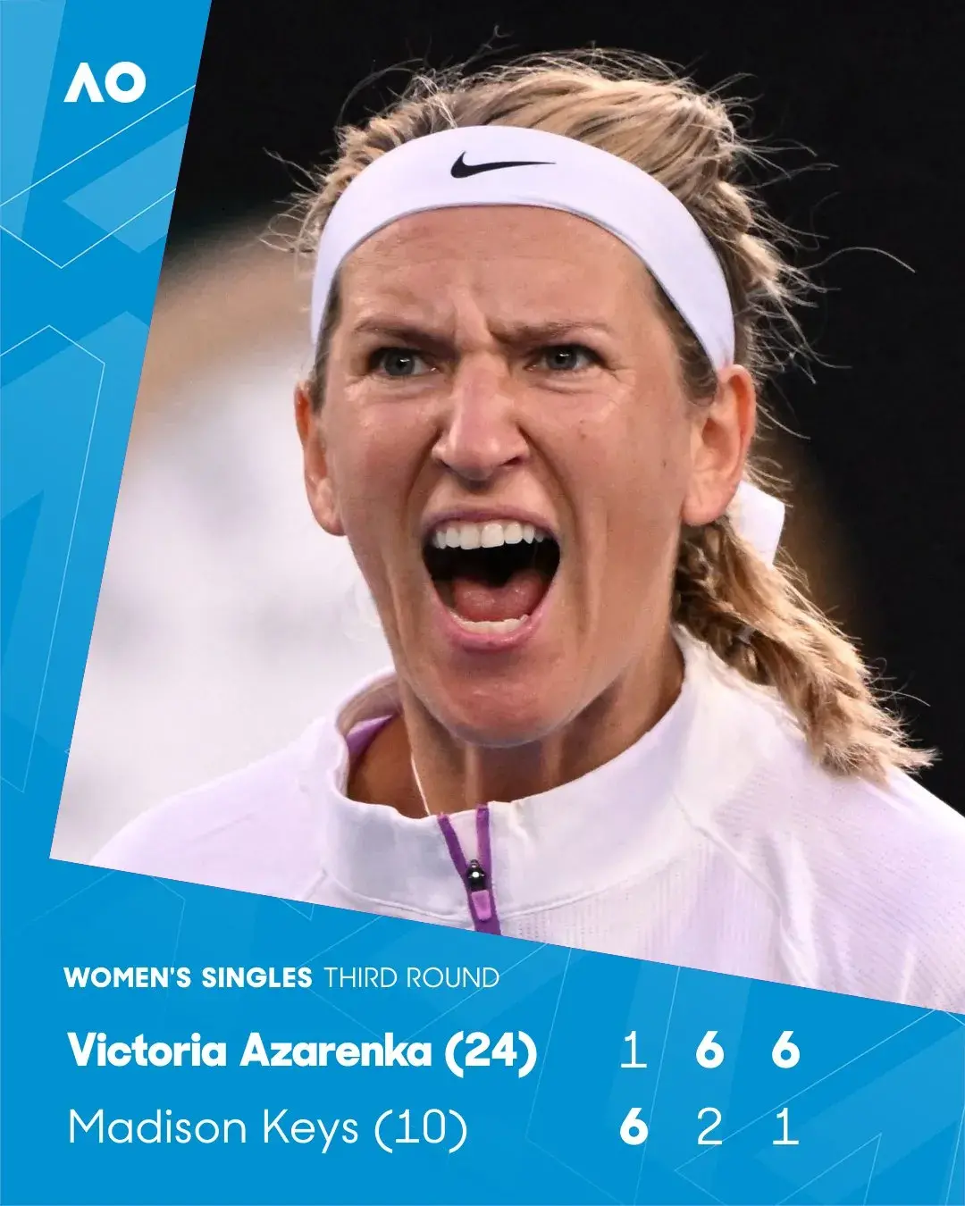 Вікторыя Азаранка выйшла ў 1/8 фіналу Australian Open