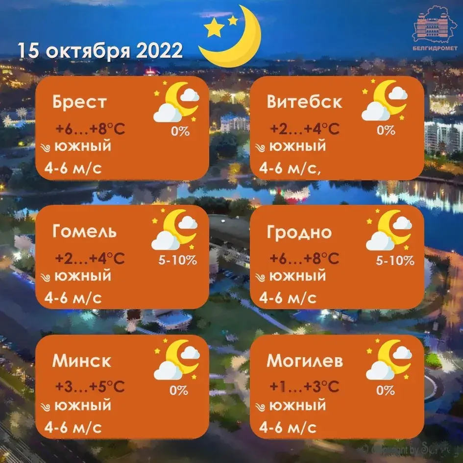 Уначы ў суботу на паўднёвым усходзе Беларусі чакаюцца замаразкі