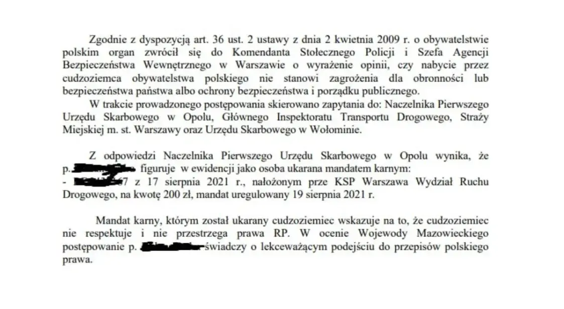 Беларусу адмовілі ў польскім грамадзянстве за адзін дробны штраф