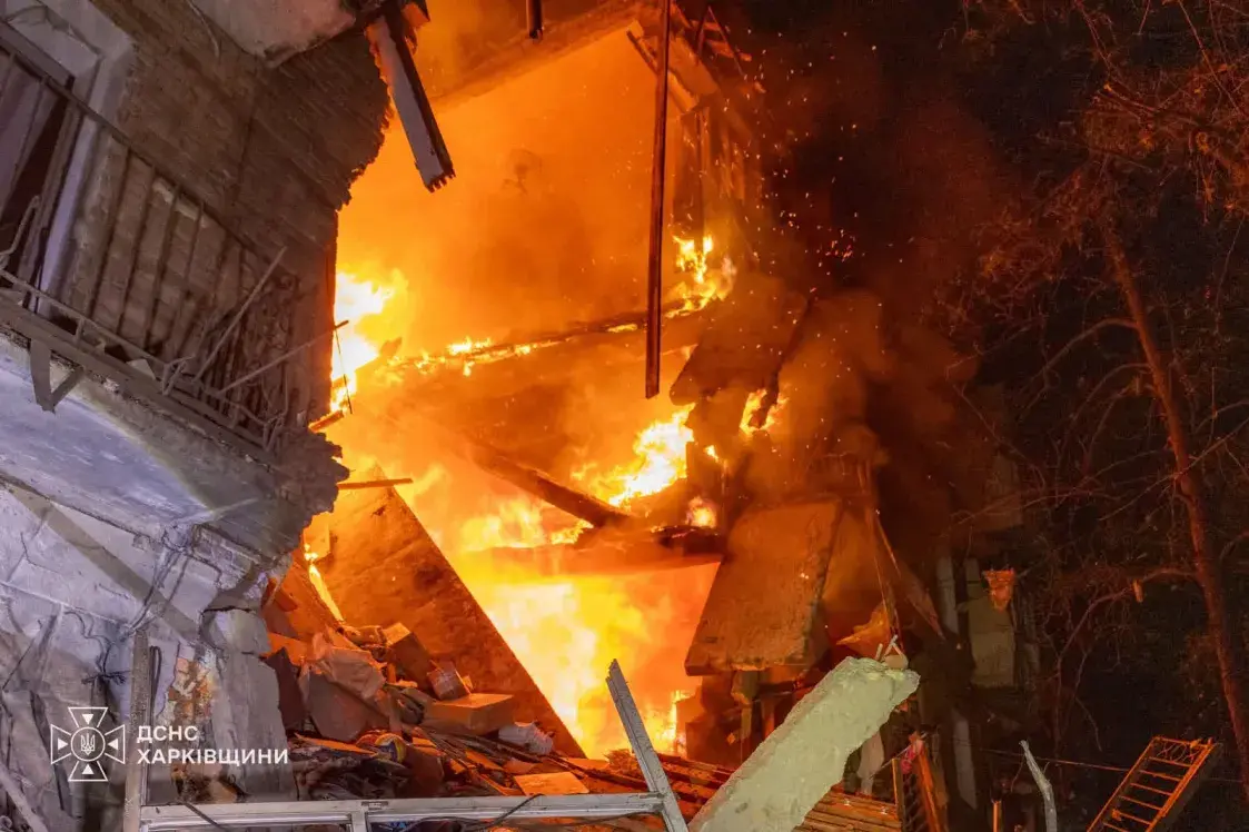 У Харкаве пасля расійскага ўдару абваліўся пад'езд жылога дома