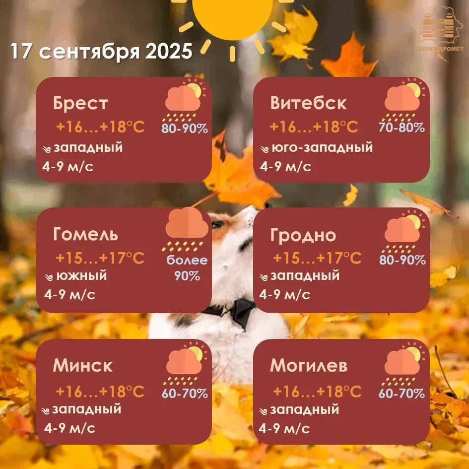 У сераду ў Беларусі чакаюцца дажджы з навальніцамі