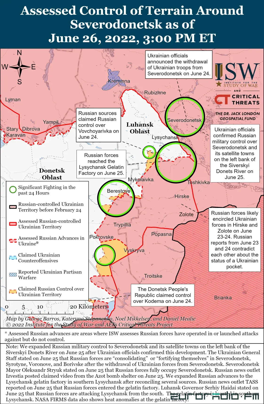 Бои в Лисичанске и белорусская военная помощь России — 124-е утро войны 