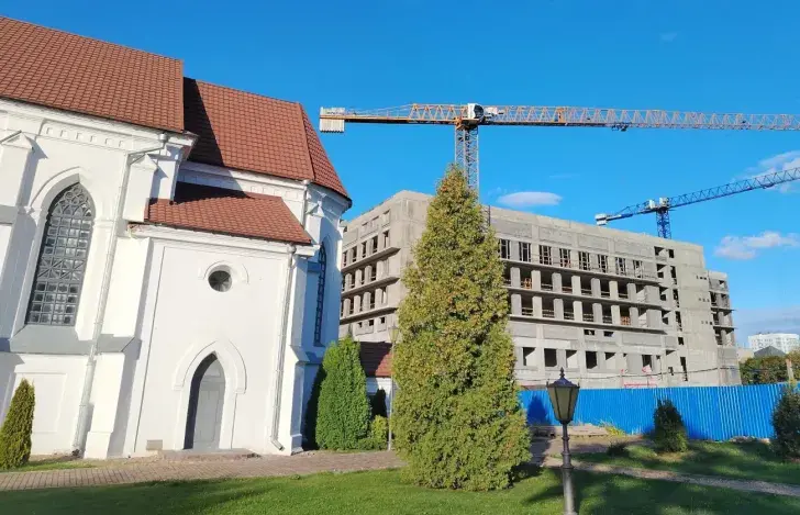 Будаўніцтва на Залатой Горцы ў Мінску
