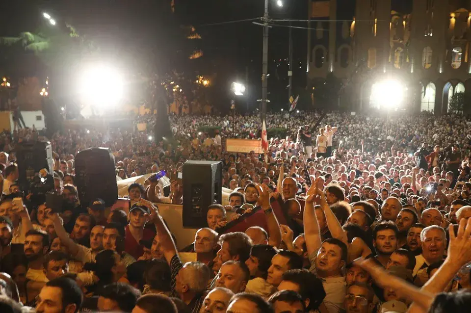 В Тбилиси массовые беспорядки, толпа требует отставки спикера парламента