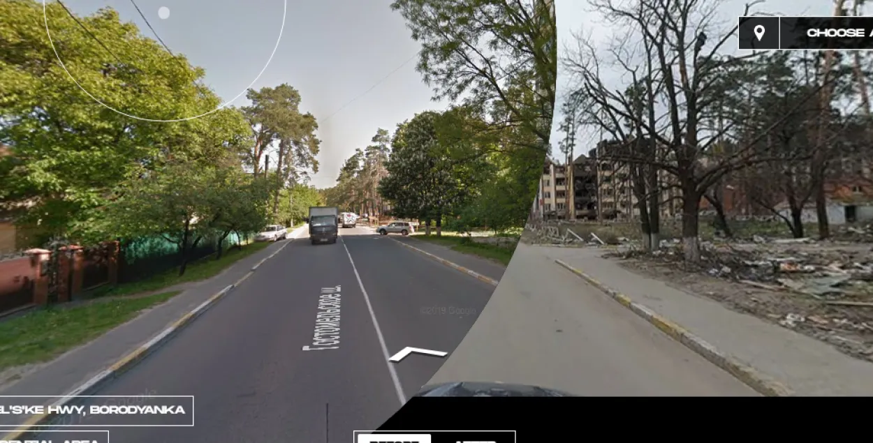 Одна из пострадавших от войны улиц Ирпеня, по которой можно совершить безопасный виртуальный тур /&nbsp;The Undeniable Street View
