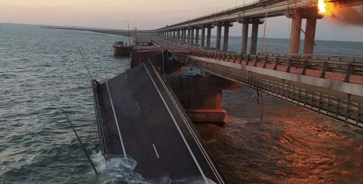 Последствия взрыва на Крымском мосту
