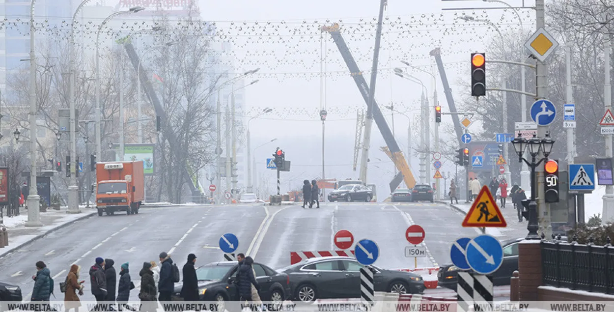 Новый мост в Минске строят в срочном порядке​ / БЕЛТА