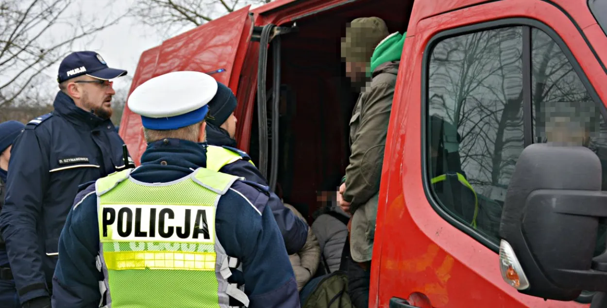 Затрыманне нелегальных мігрантаў / suwalki.policja.gov.pl​