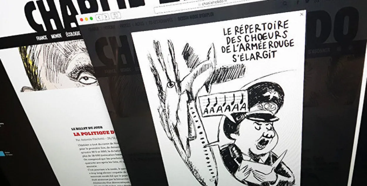 Charlie Hebdo апублікаваў карыкатуры на тэму авіякатастрофы Ту-154