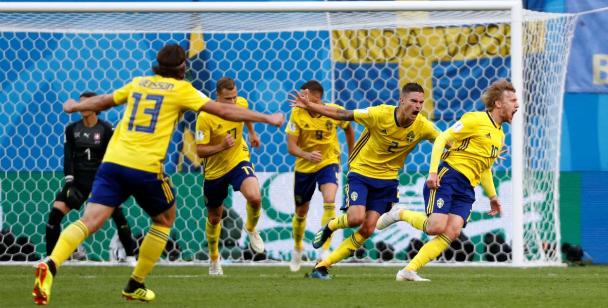 Футбольная зборная Швецыі выйшла ў ¼ фіналу чэмпіянату свету 