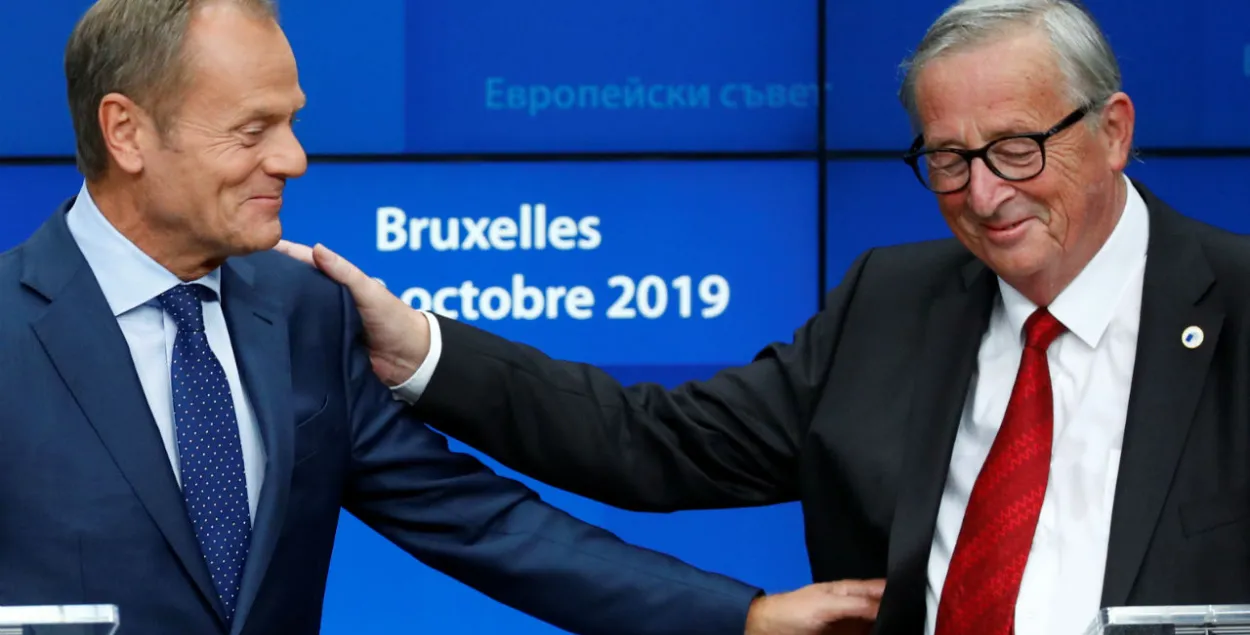 Глава Евросовета Дональд Туск и глава Еврокомиссии Жан-Клод Юнкер / Reuters​