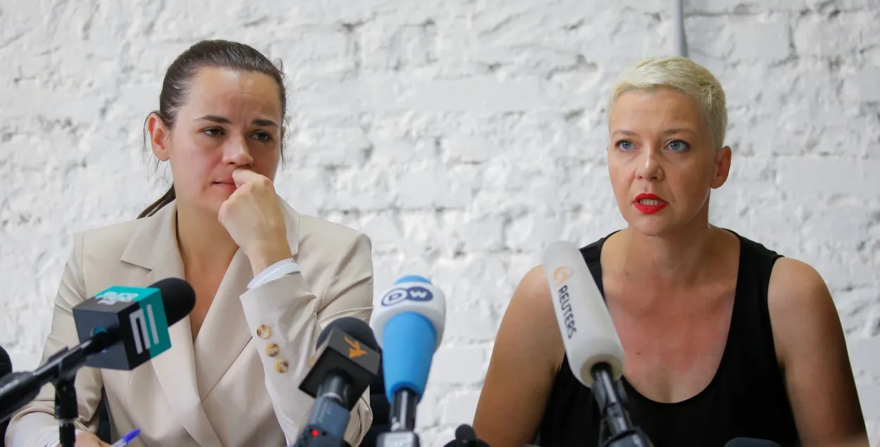 Светлана Тихановская и Мария Колесникова в Минске 10 августа / Reuters​