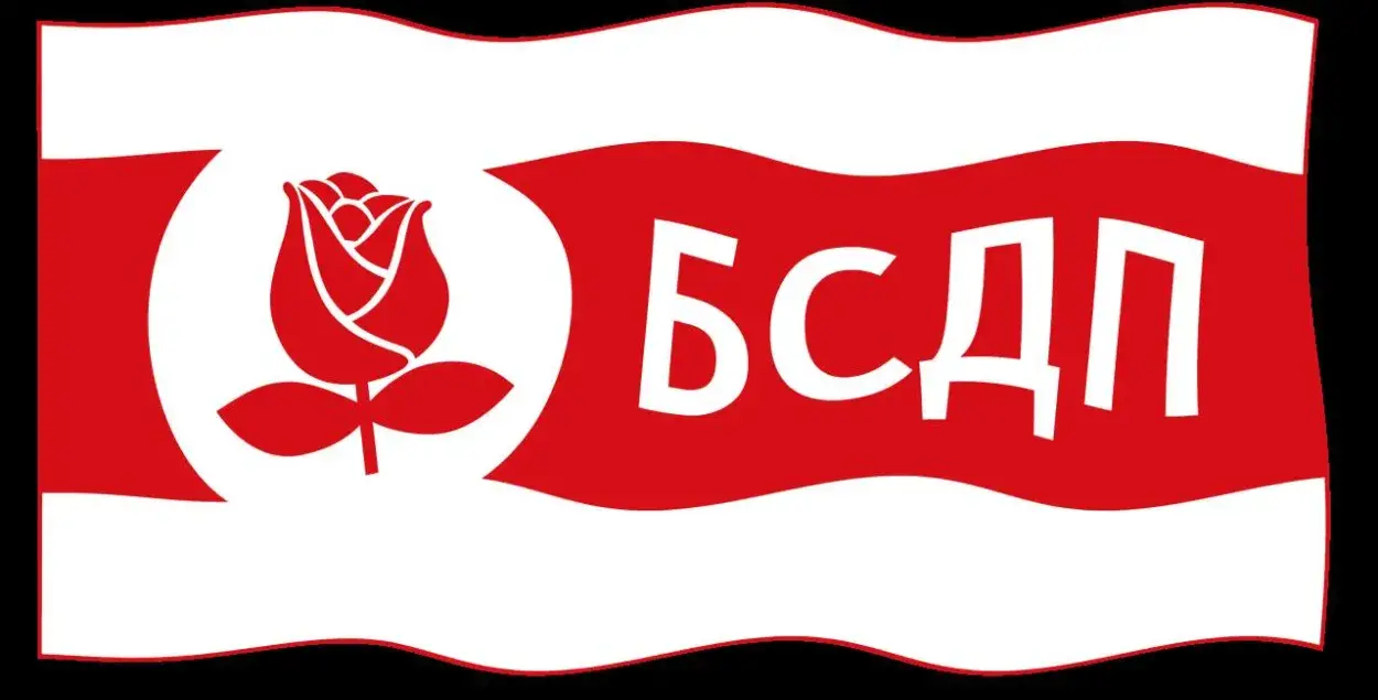 Партийный флаг / https://www.facebook.com/BSDP.Hramada
