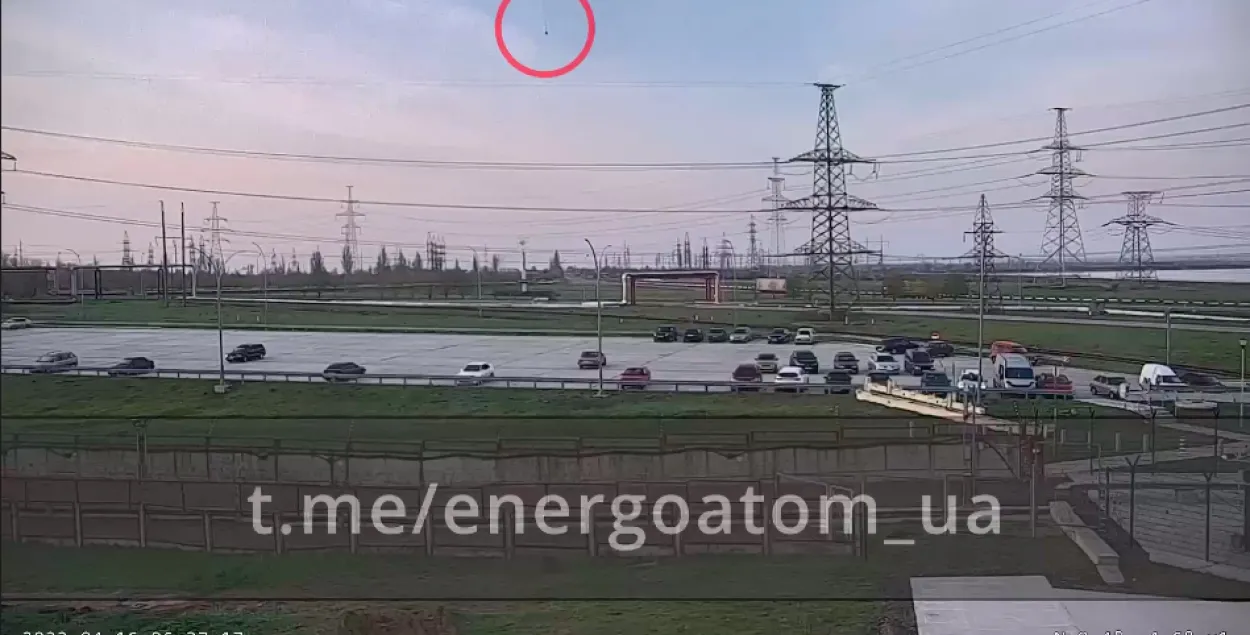 Над Запарожскай АЭС убачылі ракеты, выпушчаныя, верагодна, з тэрыторыі Беларусі