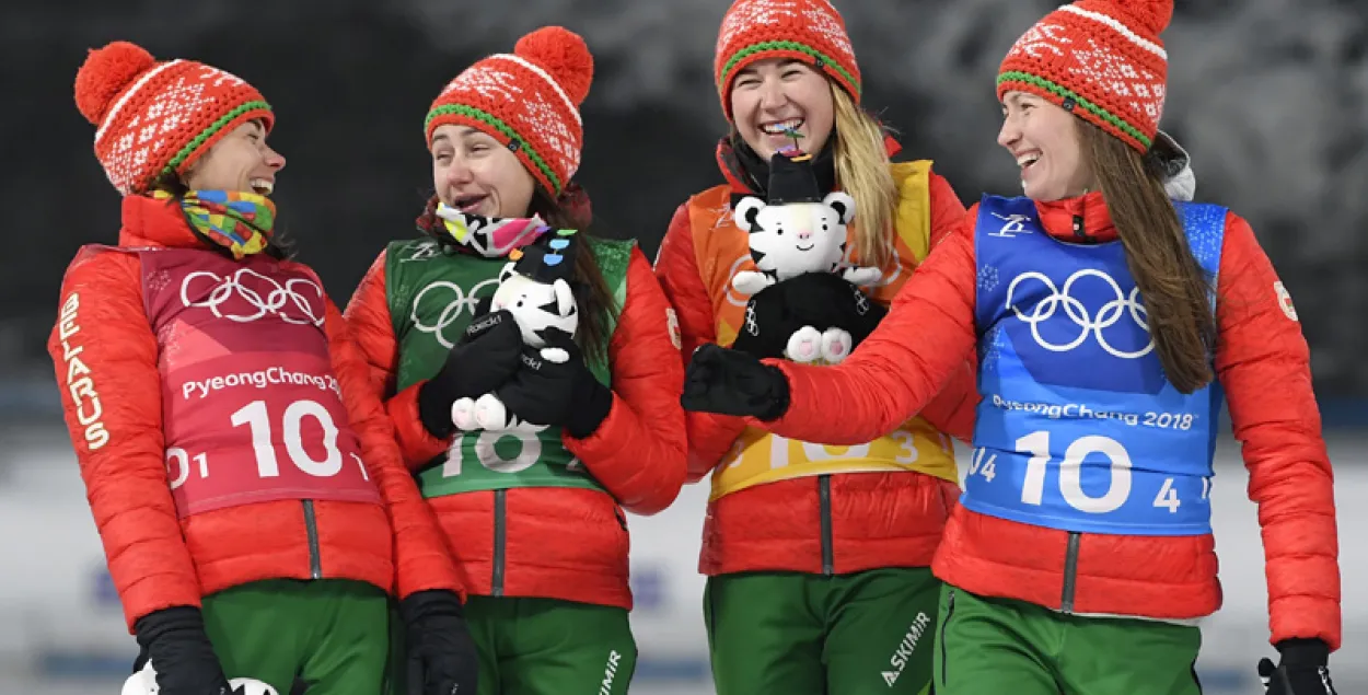 Белорусские биатлонистки&nbsp; &mdash; олимпийские чемпионки. Фото: Reuters​