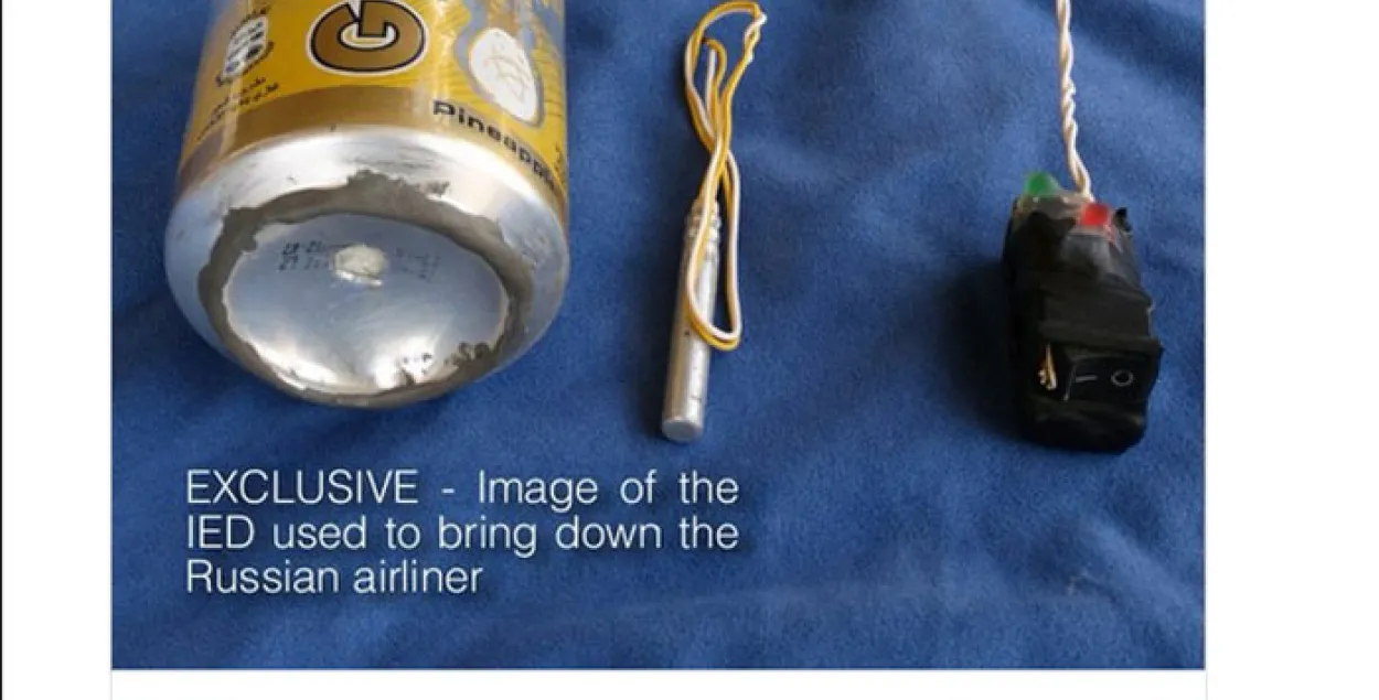 "Ісламская дзяржава" апублікавала фатаграфію бомбы з самалёта A321