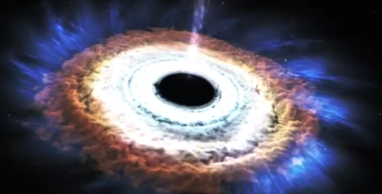 NASA паказала, як чорная дзірка паглынае зорку