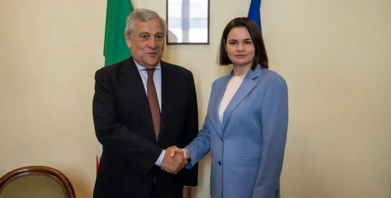 Министр иностранных дел Италии Антонио Таяни и Светлана Тихановская / офис Тихановской

