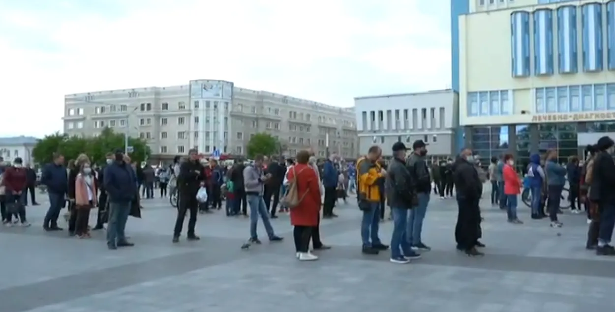 Очередь в Могилёве / Скриншот с видео​