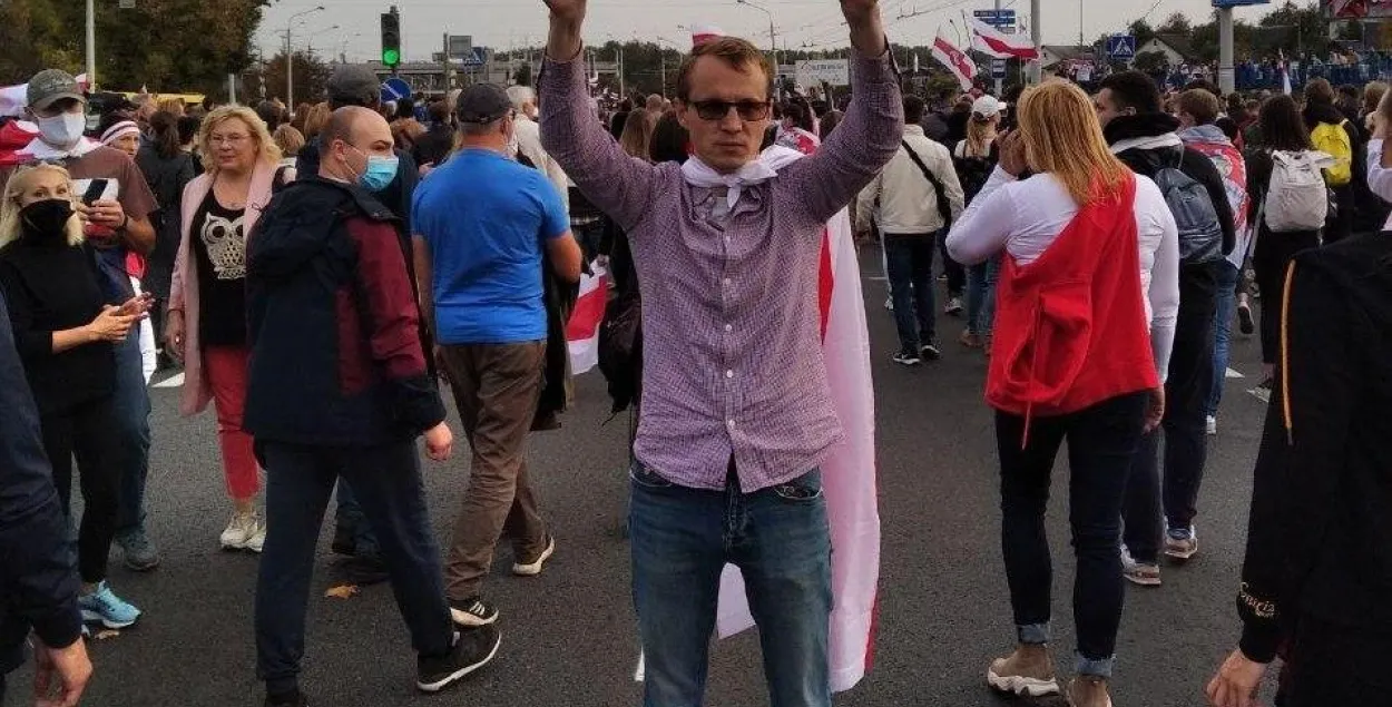 Дмитрий Дашкевич на протестном марше / Еврорадио​