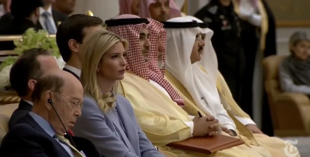 Міністр гандлю ЗША заснуў на выступленні Трампа ў Саудаўскай Аравіі (відэа)