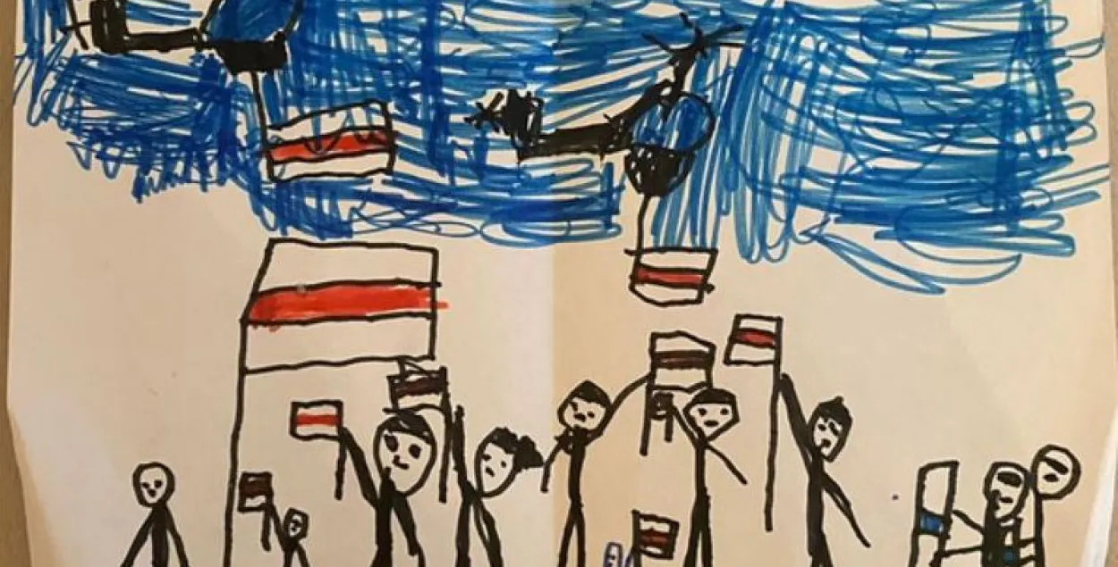 У школах лаюць за &quot;няправільныя&quot; сцягі на малюнках / малюнак Сашы, 5 гадоў, kyky.org