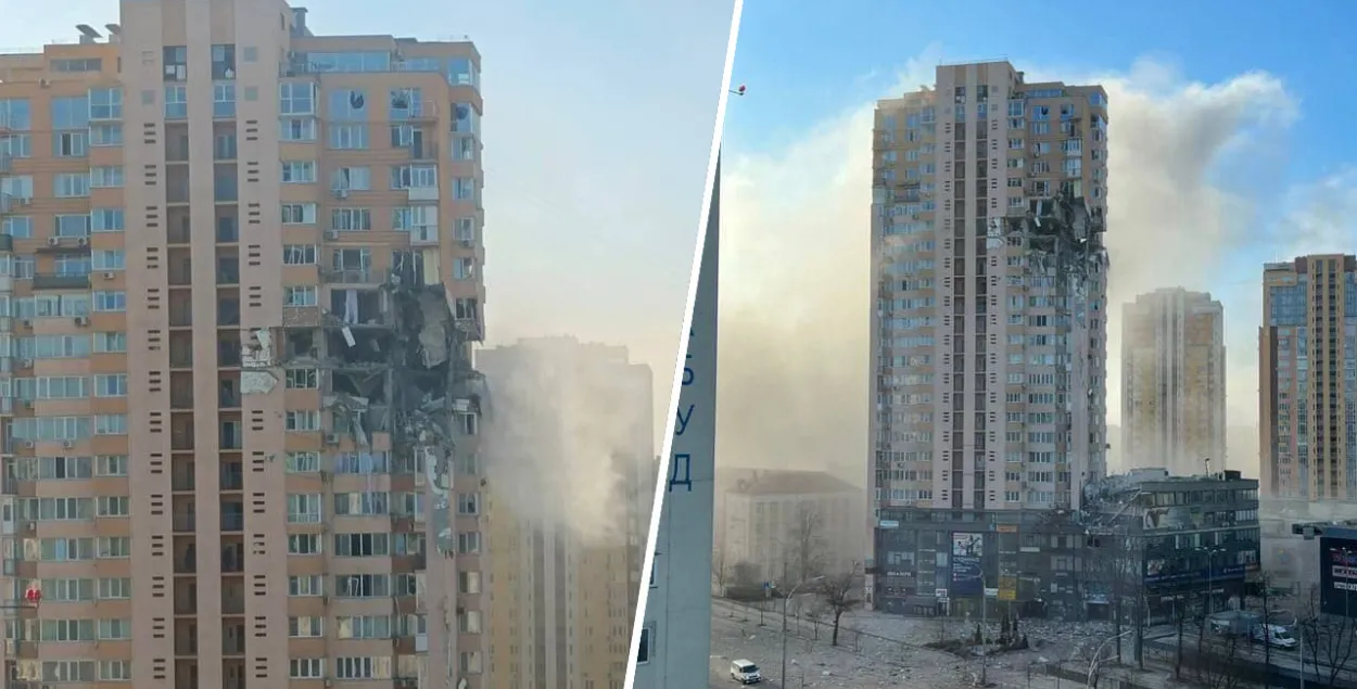 Ракета попала в жилую многоэтажку в центре Киева