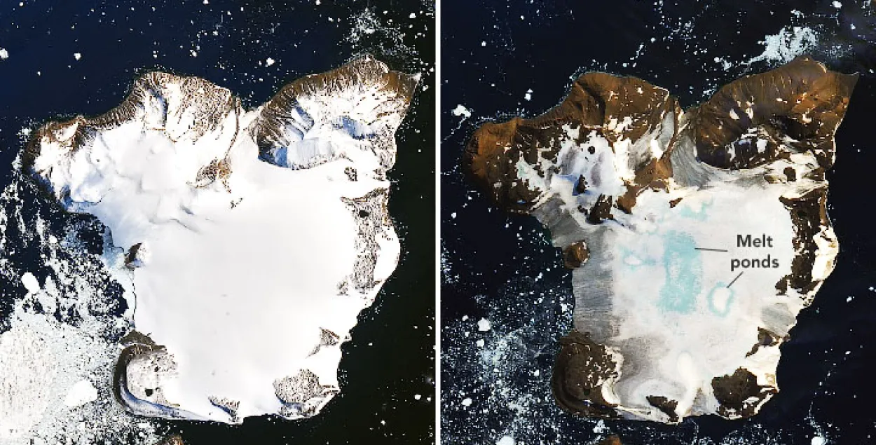 NASA паказала, як растаюць ледавікі ў Антарктыдзе