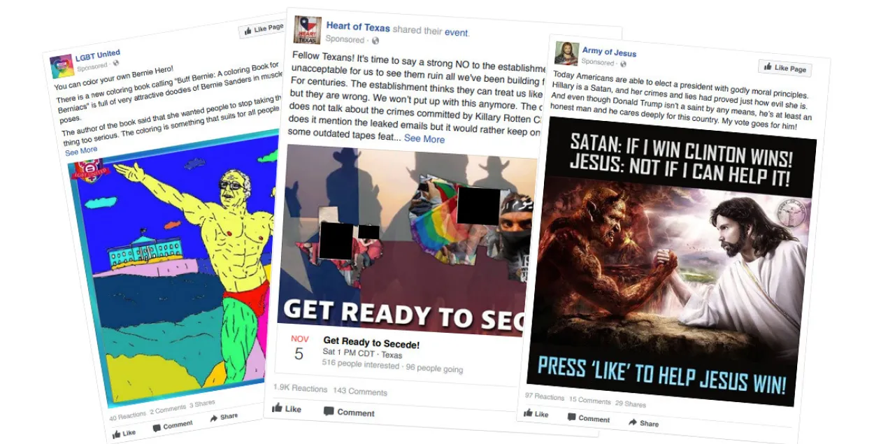 Facebook паказаў рэкламныя пасты, якія нібыта былі праплачаныя расійскім урадам
