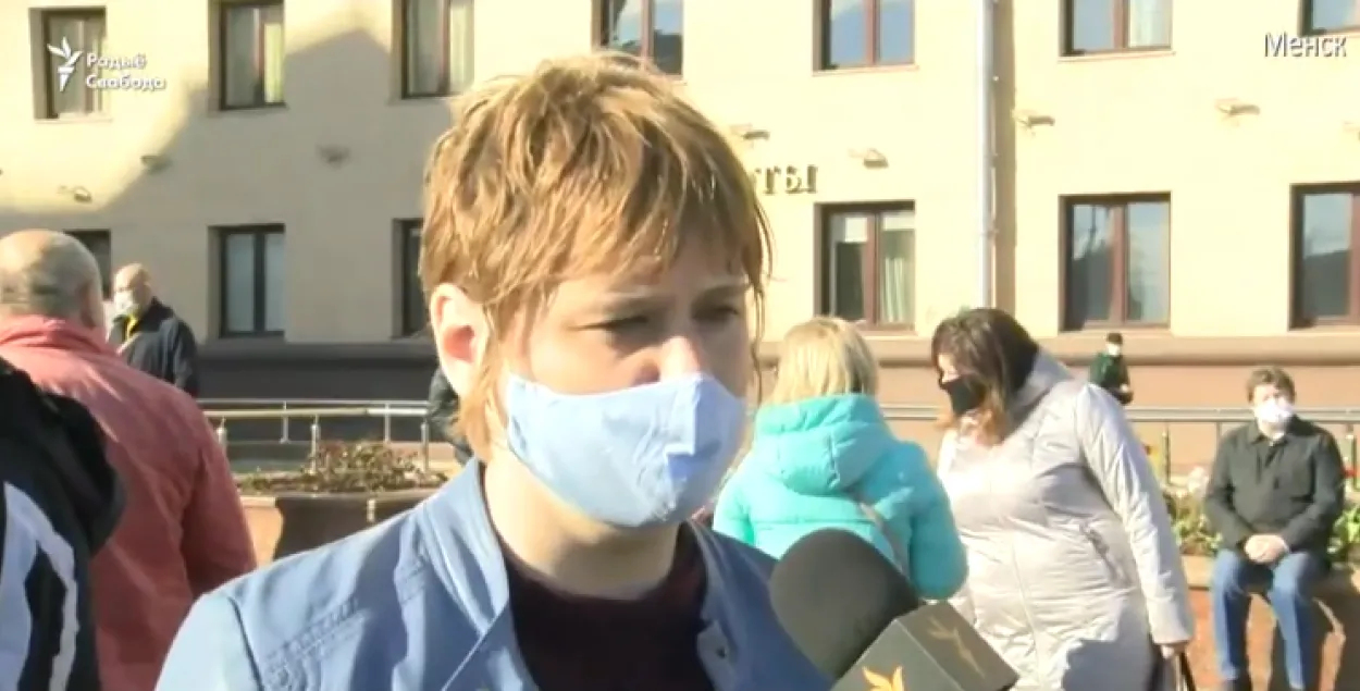 Алена Давыдова в Минске / Скриншот с видеотрансляции Радио Свобода
