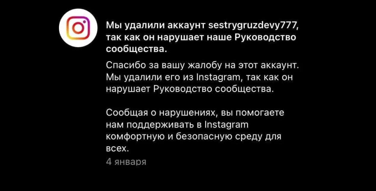 Недавно был удалёен Инстаграм-аккаунт сестёр Груздевых​