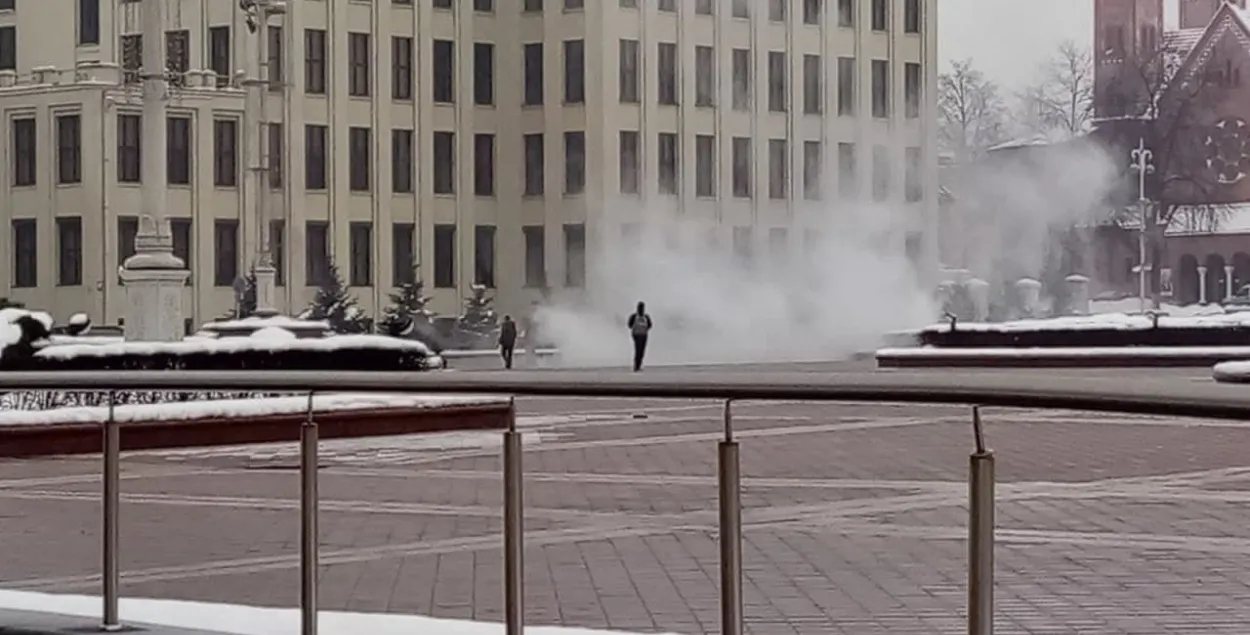 На площади Независимости горел человек / t.me/radiosvaboda​