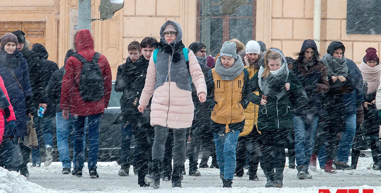 У суботу ў Беларусі прагназуецца моцны снег