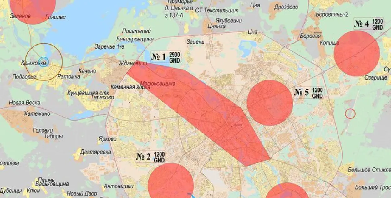 З'явілася карта забароненых зон для дронаў на час Еўрапейскіх гульняў