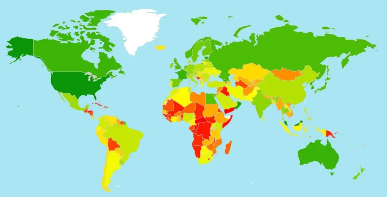 Belarus is safe enough (Global Cybersecurity Index map).