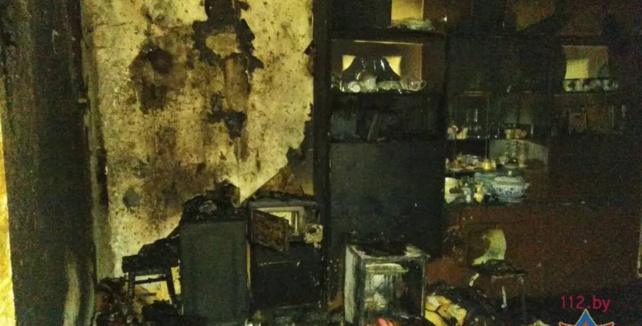 У Кобрыне здарыўся пажар у кватэры 94-гадовага пенсіянера
