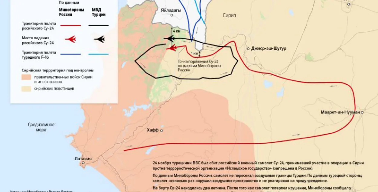 СМІ: Мінабароны Нямеччыны пацвердзіла, што Су-24 збілі над Сірыяй